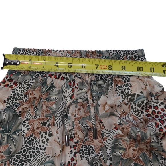 Revolve Lita by Ciara Fluid Print Tie Waist Pants in Animal Floral Milk size XXS - Picture 4 of 11
